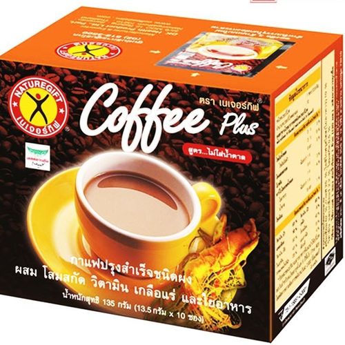 Nature Gift Coffee Plus Instant Coffee Mix Powder 11 G. Pack 10 Sachets Packaging: Box