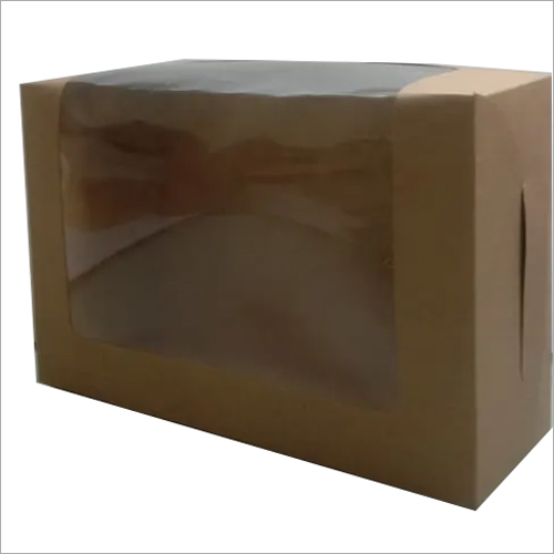 Plain Cake Box With Window - Paper Material, Different Sizes Available, Brown Color | Ideal for Food Packaging Solutions