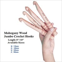 Jumbo Crochet Hooks Swivel - Handmade Wooden, 15mm/20mm/25mm Sizes, 8" & 10" Lengths, Ideal For Rag Rug & Basket Making With Sheet Yarn