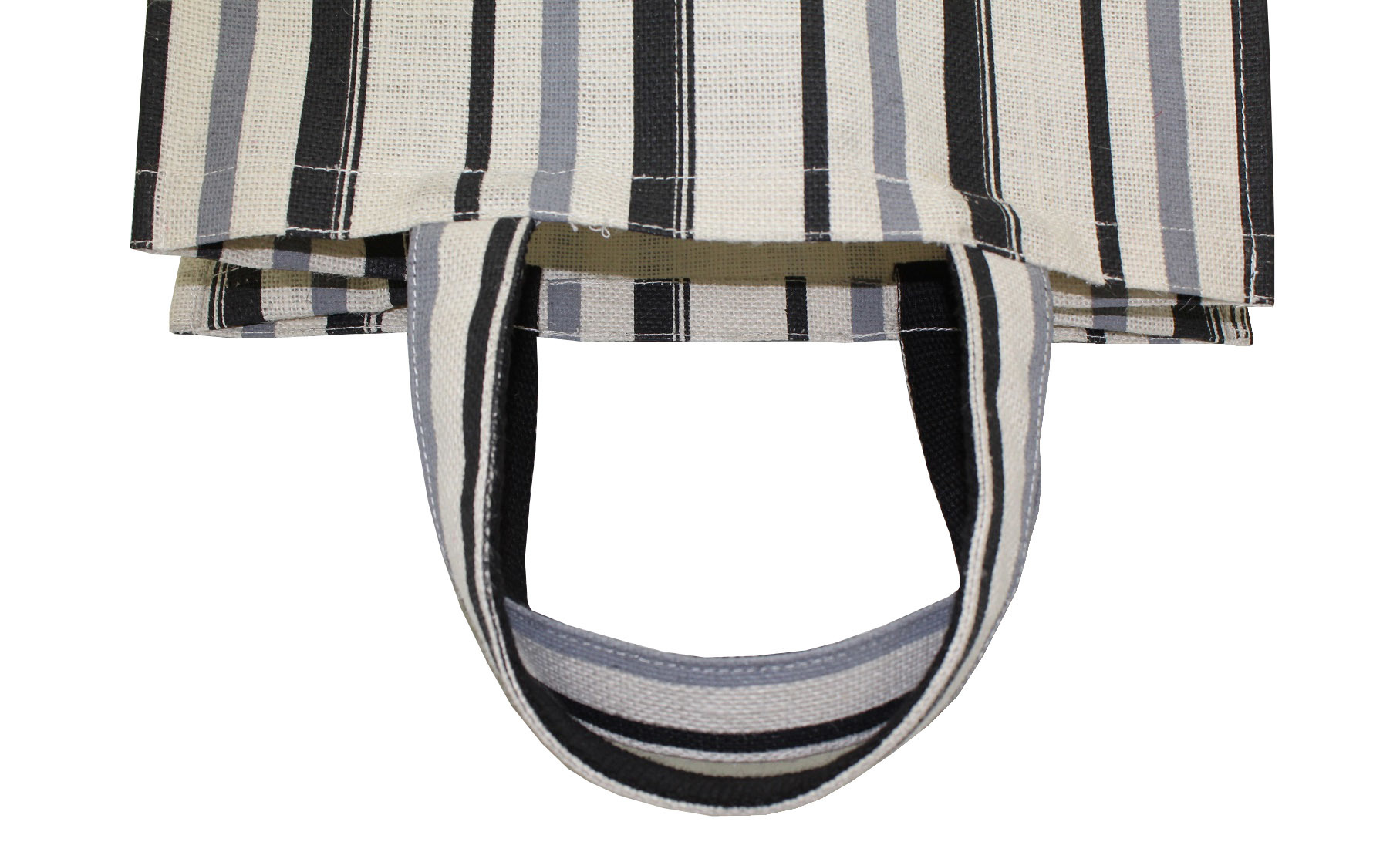 PP Laminated Jute Bag With Striped Print