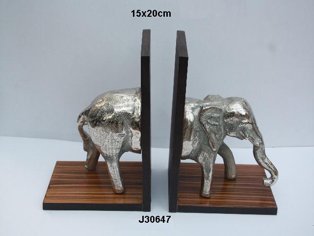 Book End Aluminum Elephant Figure