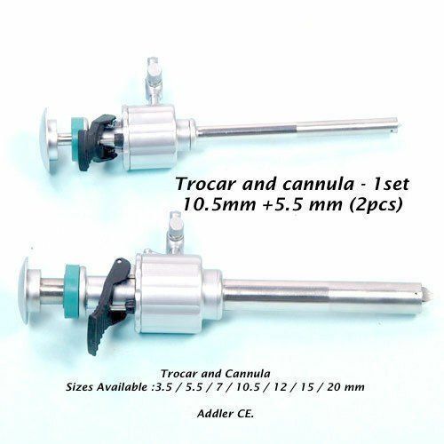 ADDLER Laparoscopic Multi-functional 10.5mm And 5.5mm SS Trocar Cannula Oblique Pyramidical