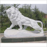 White Marble Lion Sculpture