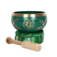 Brass Tibetan Singing Bowls - 3" To 10" Diameter, Golden Matte Finish With Wooden Mallet For Meditation & Healing