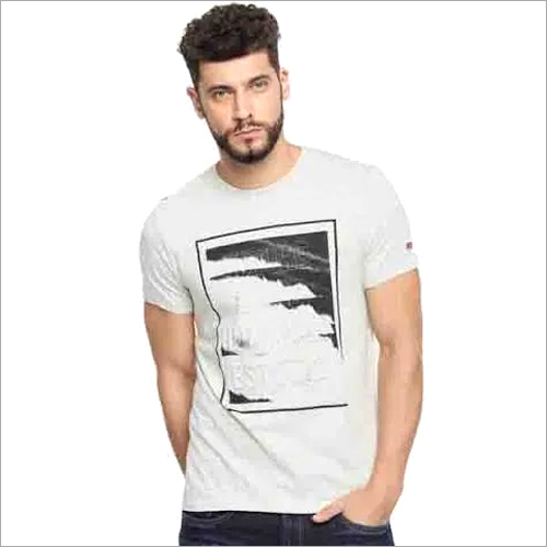 Mens Round Neck T-Shirt - Cotton Blend, Short Sleeves, Printed | Stylish Design for Everyday Wear, Casual Comfort for Men