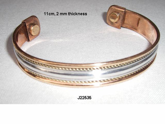 Copper Magnetic  Bracelets With Steel Pattern