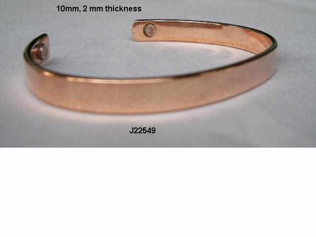 Plain Shinny Finish Copper Magnetic  Bracelets