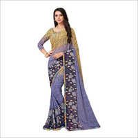 Ladies Party Wear Printed Saree