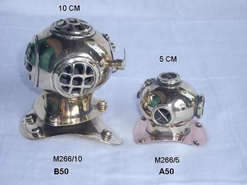 Silver Brass And Copper Diving Helmet