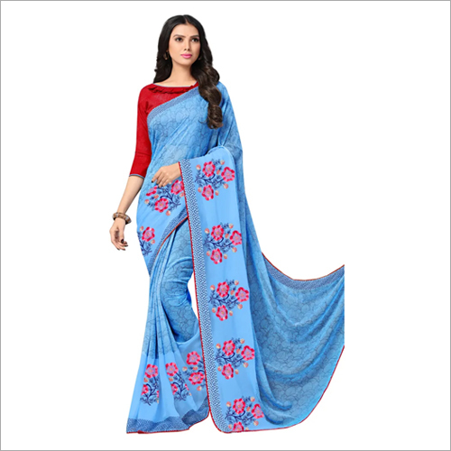 Casual Ladies Modern Embroidered Work Saree