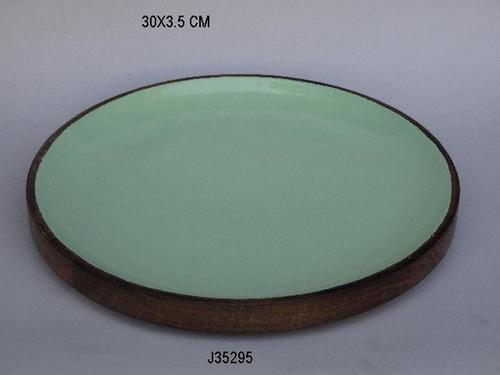 Mango Wood Enamel Plate