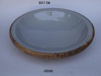 Mango Wood Enamel Plate
