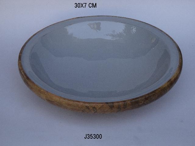 Mango Wood Enamel Plate