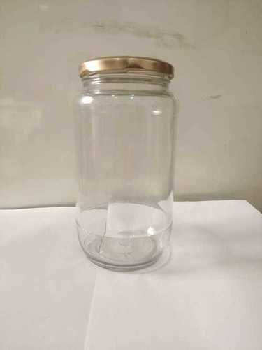 1000ml Round Jar - Food Grade Glass, 97 x 179mm, Transparent Color, Solid Structure, 2mm Thickness | Ideal for Jam, Ghee, and Pickles