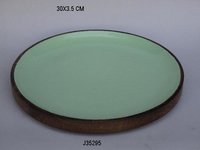 Mango Wood Bowl With Enamel