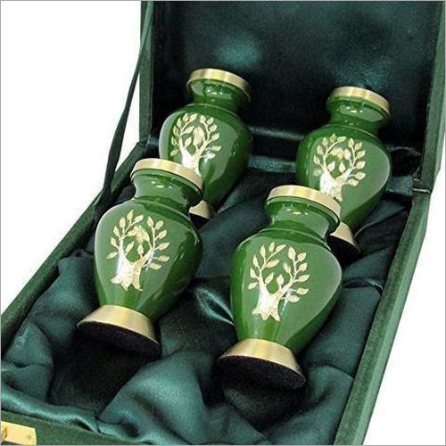 Green And Golden Brass keepsake Urn
