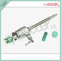 Addler Laparoscopic Trocar Cannula Spiral Blunt Oblique Multifunctional Flap Type 5mm 10mm - Steel, 5 X 5 X 10 Inch | Semi-automatic, Portable, Sterilized, Waterproof, Weight 500 Grams