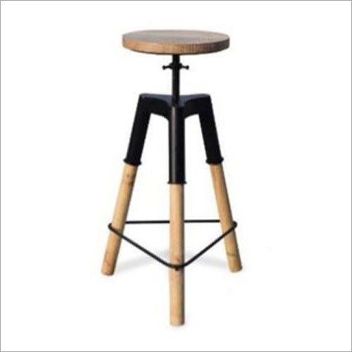 Wooden And Iron Bar Stool