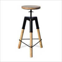 Wooden And Iron Bar Stool