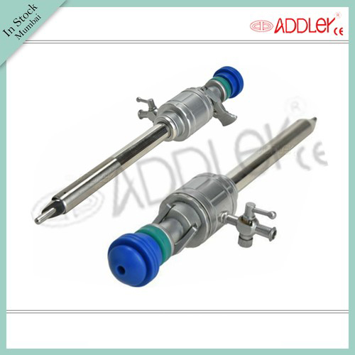 ADDLER Laparoscopic Trocar Cannula Oblique Pyramidal Multi-functional 10.5mm And 5.5mm SS