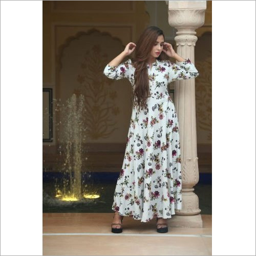 Ladies Casual Printed Rayon Kurti