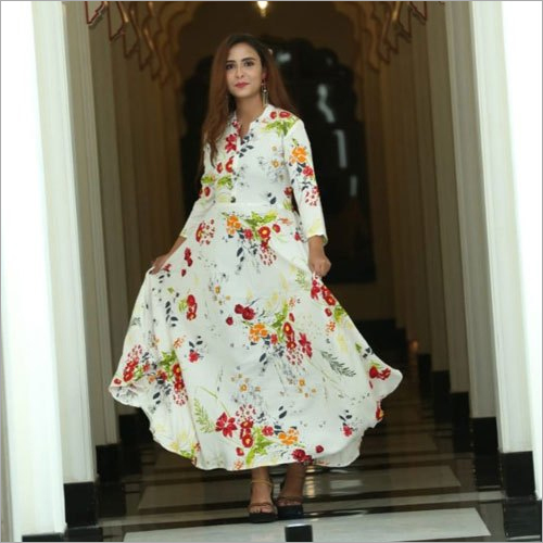 Ladies Floral Print Rayon Kurti