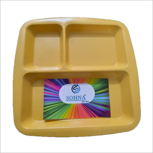 Partition Plate 3 Racks - Food Grade Plastic, Square Yellow Design | 100% Recyclable, Rigid Construction for Multipurpose Use