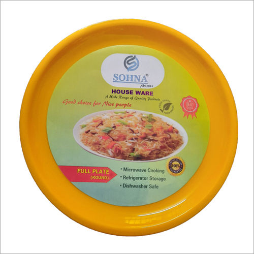 Full Plate Round - 100% Food Grade PC Material, Yellow Rigid Design | Unbreakable, Multipurpose, Versatile Use for Dining and Serving