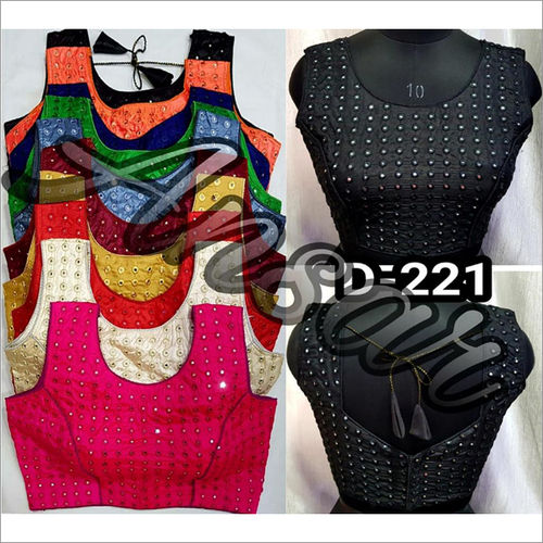 Designer Mirror Work Blouse Decoration Material: Stones