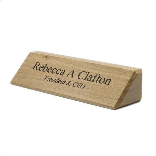 Wooden Desk Name Plate