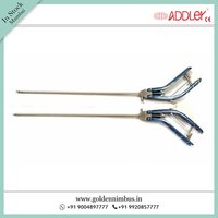 Storz Laparoscopic Titanium Left Right Curved Needle Holder - Steel, 5x5x10 Inch , Semi-automatic, Reusable, Sterilized, Waterproof, 500 Grams 