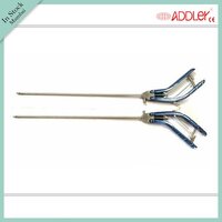 Storz Laparoscopic Titanium Left Right Curved Needle Holder - Steel, 5x5x10 Inch , Semi-automatic, Reusable, Sterilized, Waterproof, 500 Grams 