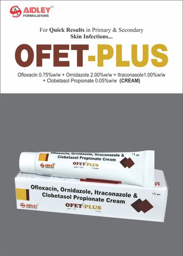 Ofloxacin 0.75%w/w + Ornidazole 2.00%w/w + Itrazonzole 1.00%w/w + Clobetasol Propionate 0.05%w/w (Cream)