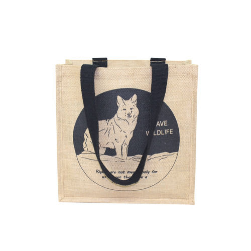 Customized Long Cotton Web Handle Jute Bag