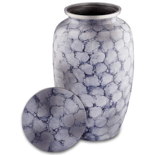 Black Aluminium Cremation Urn - 10" Tall x 6" Diameter, Threaded Lid, Elegant Polished Finish