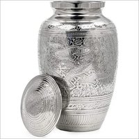 Urns UK Urna de cremación de Metal de Aluminio Tiverton Pearl de 8 Pulgadas Aluminio 13 x 11 x 19,5 cm 