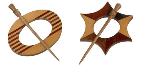 Multi Color Shawl Pins - Oval And Star Gender: Women