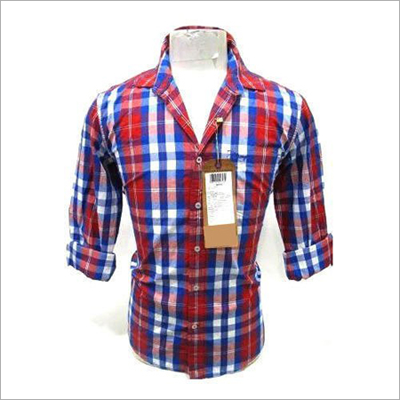 Collar Checked Mens Shirts