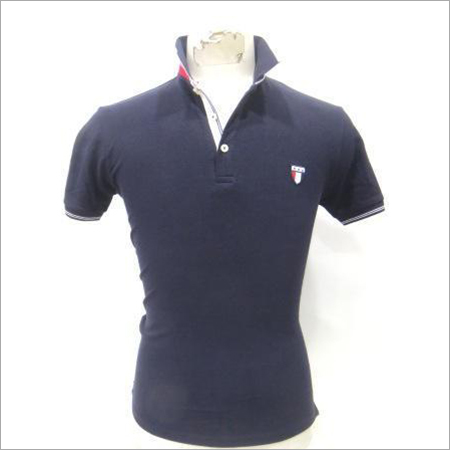 Mens Collar Blue T-Shirts