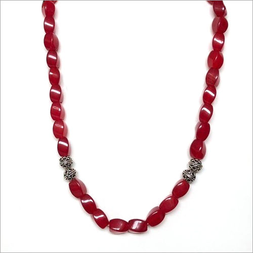 Stone Quartz With 92.5 Silver Beads Necklace