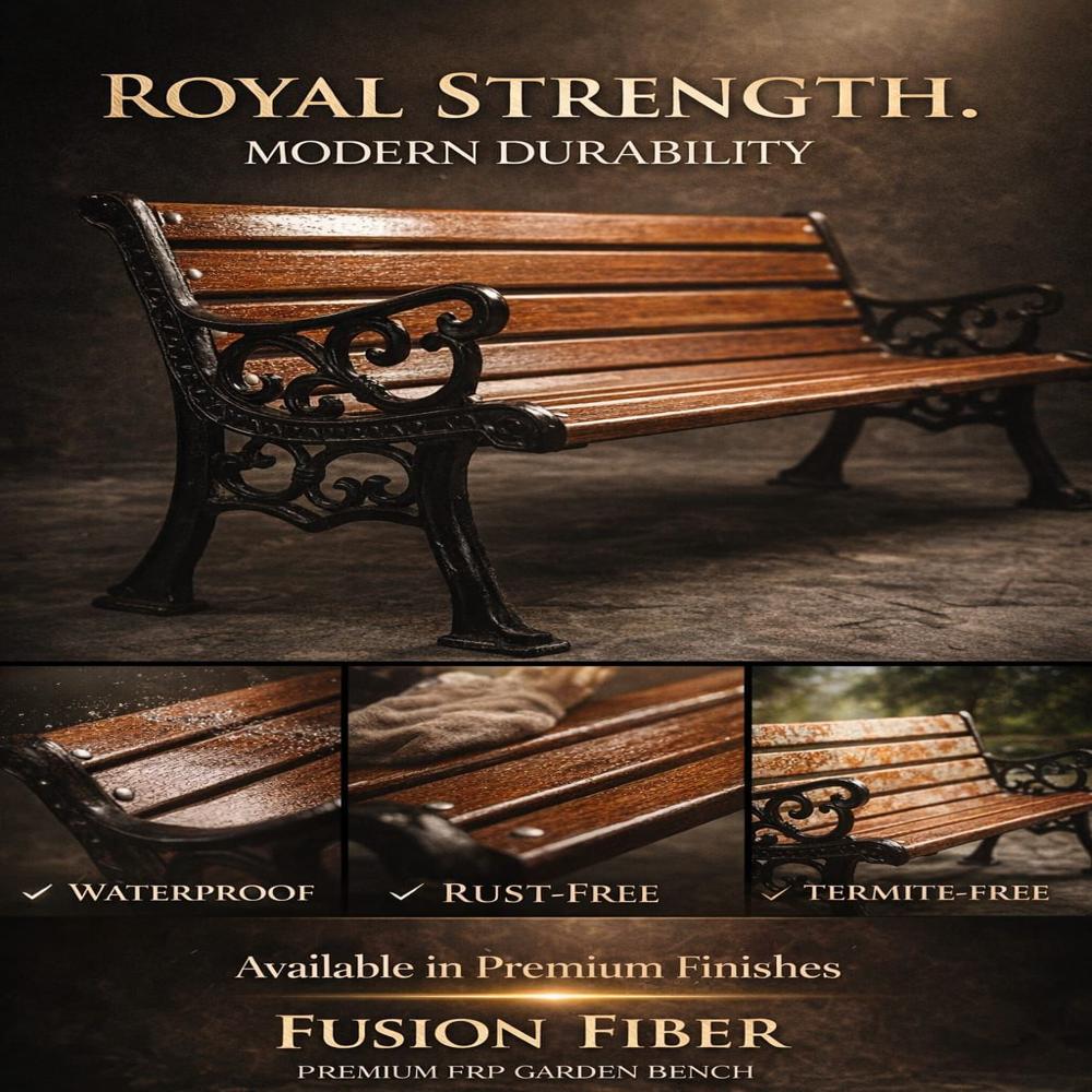 Iron Garden Bench - Color: Wooden