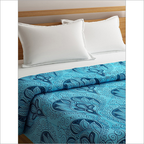 Blue Cotton Printed Double Size Comforter