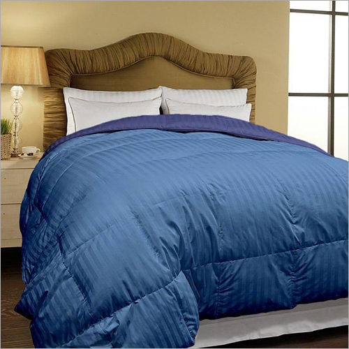 Blue Micro Stripe Dyed Double Size Comforter Length: 100 Inch (In)