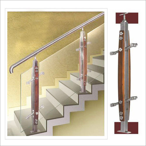 Wood Balustrade Fitting Glass Stair Handrailing