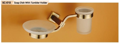Chrome Plated Soap Dish With Tumbler Holder