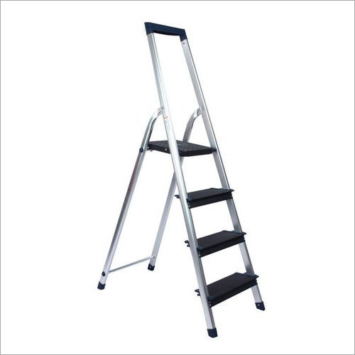Aluminium 4 Step Folding Ladder - Custom Size Options , Durable Design for Household and Commercial Use