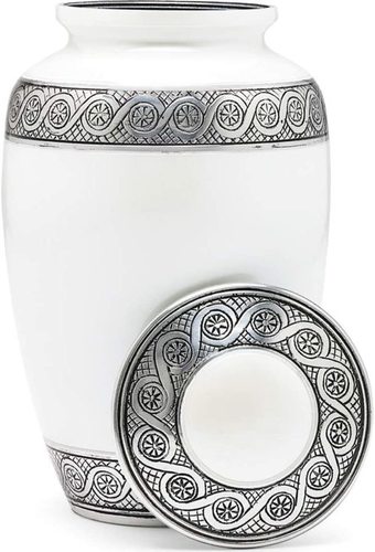 White Metal Urn