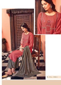 Designer Readymade Straight Suit with Fancy Dupatta