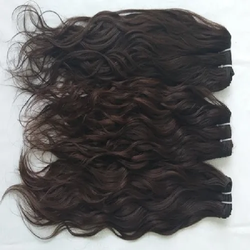 Natural Wavy Indian Human Hair With Bulk Temple Hair Extensions