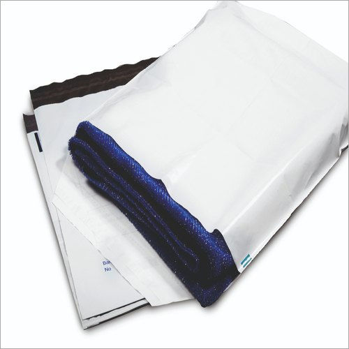 White Poly Courier Bag With Flap Seal